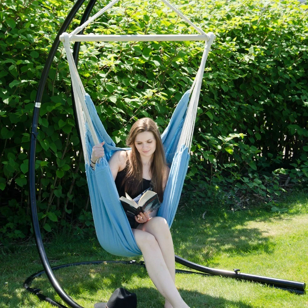 Amanka XXL Hängesessel 185x130cm Hängestuhl 2 Personen Hängesitz Bis 150kg Baumwolle Hängematte 360° Swifel 2 Amanka XXL Hängesessel 185x130cm Hängestuhl 2 Personen Hängesitz Bis 150kg Baumwolle Hängematte 360° Swifel – Bild 2