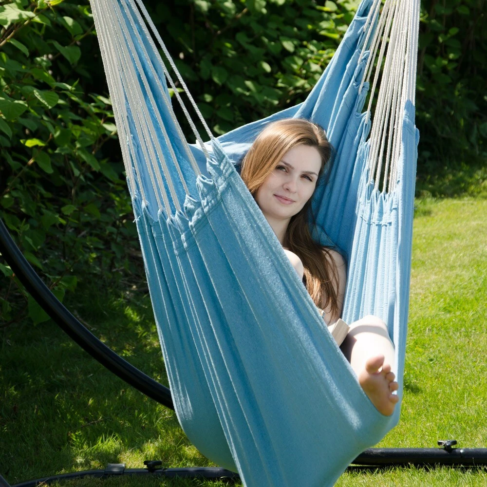 Amanka XXL Hängesessel 185x130cm Hängestuhl 2 Personen Hängesitz Bis 150kg Baumwolle Hängematte 360° Swifel 5 Amanka XXL Hängesessel 185x130cm Hängestuhl 2 Personen Hängesitz Bis 150kg Baumwolle Hängematte 360° Swifel – Bild 5