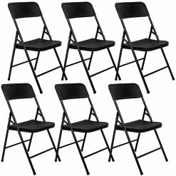 Amanka 6 Klappstühle Bis 150kg - 50x46x83,5 Balkonstuhl - Gartenstuhl In Rattan-Optik