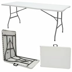 Amanka Gartentisch Für 6 Personen - 180 X 70 Cm Klapptisch - Camping Esstisch Klappbar -Zipper Geschäft 8600295800 4664 prod 004