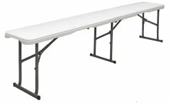 Amanka Kunststoff Bierbank - Klappbar 182x27x43 - Sitzbank - Gartenbank Camping Bank