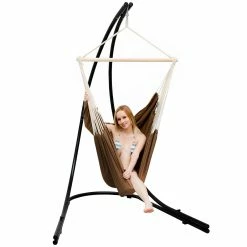 Amanka Freistehendes Stahl-Hängestuhlgestell 210cm Inkl. XXL Hängesessel Aus Baumwolle Mit Swivel 185x130cm -Zipper Geschäft 8600295800 4701 prod 003