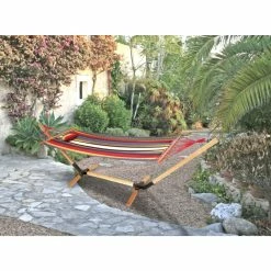 Garden Pleasure Hängematte Holz Gestell Hängeliege Matte Garten Terrasse Möbel