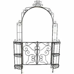 Garden Pleasure Metall Rosenbogen Tor Rankhilfe Pforte Antik Optik Schwarz