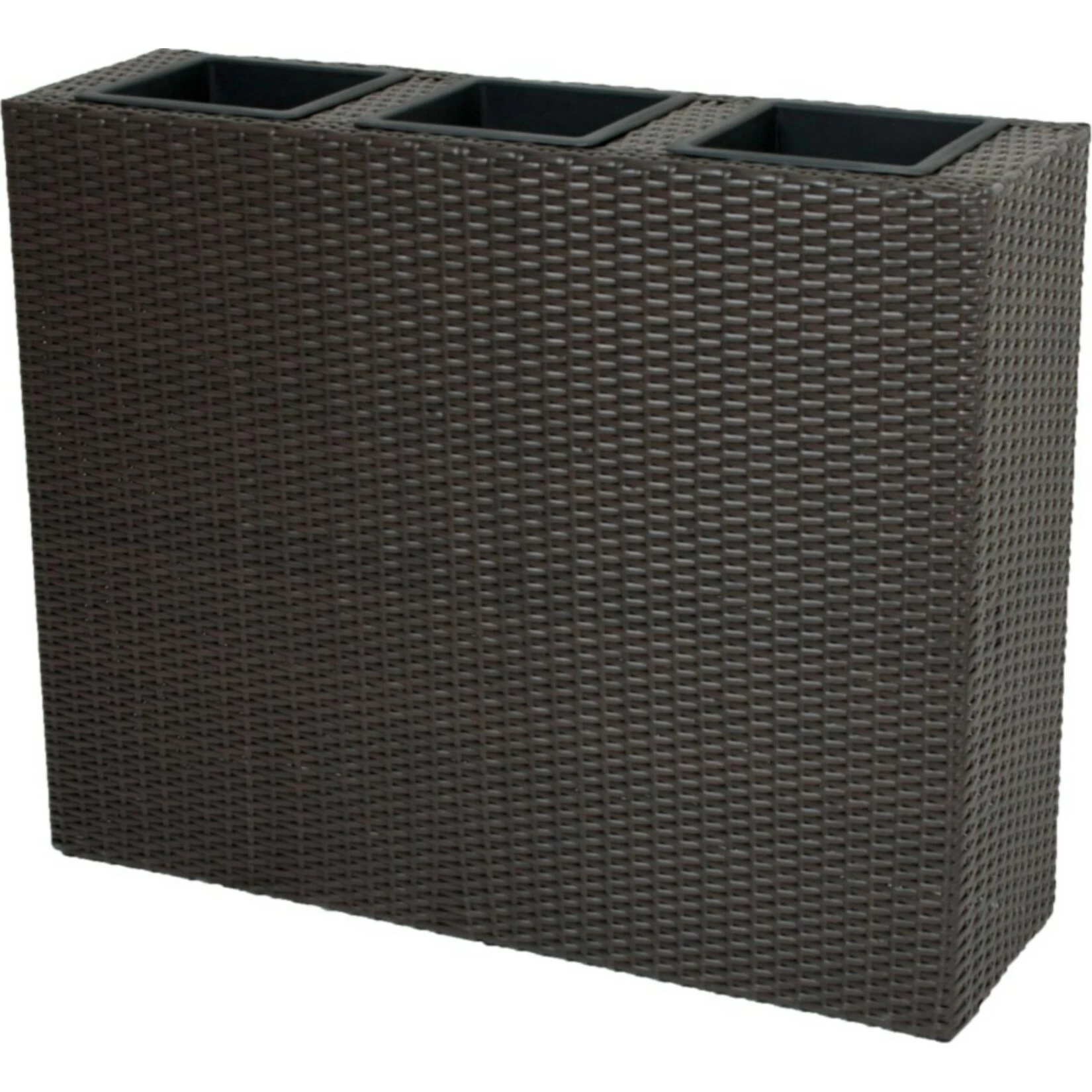 Garden Pleasure Rattan Raumtrenner Mit 3 Pflanztöpfen Pflanzschale Blumentopf Braun Übertopf 1 Garden Pleasure Rattan Raumtrenner Mit 3 Pflanztöpfen Pflanzschale Blumentopf Braun Übertopf