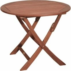 Garden Pleasure Garten Tisch Stockholm Ø 90cm Holz Eukalyptus Esstisch Klappbar