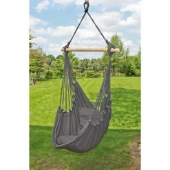Garden Pleasure Hängesessel TOBAGO Hängestuhl Hängematte Hängesitz Schaukel 2 Kissen Anthrazit -Zipper Geschäft 8600296500 19922 prod 003