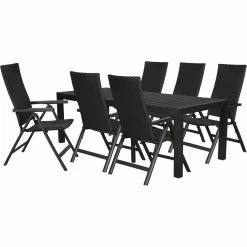 PKline Gartenmöbel Set Gell Polyrattan Gartentisch + 6 Stühle Esstisch Stuhl Schwarz -Zipper Geschäft 8600296500 28271 prod 002