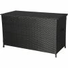 PKline Polyrattan Gartenzubehör Lamar Kissenbox Mit Rädern Schwarz Auflagenbox Garten