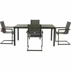 Garden Pleasure Alu Garten Tisch 158cm Gartentisch Aluminium Terrasse Esstisch Balkon Anthrazit -Zipper Geschäft 8600296500 31664 prod 005