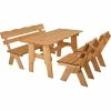 Garden Pleasure Holz Sitzgruppe Rustikal Biertischgarnitur Kiefer Massiv Gastronomie Gartenmöbel