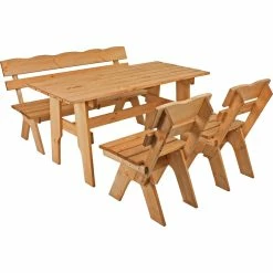 Garden Pleasure Holz Sitzgruppe Rustikal Biertischgarnitur Kiefer Massiv Gastronomie Gartenmöbel -Zipper Geschäft 8600296500 31706 prod 004