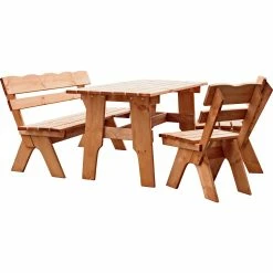 Garden Pleasure Holz Sitzgruppe Rustikal Biertischgarnitur Kiefer Massiv Gastronomie Gartenmöbel -Zipper Geschäft 8600296500 31706 prod 005