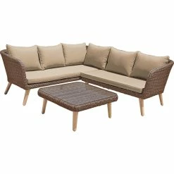 Garden Pleasure Sitzgarnitur Sitzgruppe Holz Garten Lounge Set Gartenmöbel Massiv Tisch Sofa