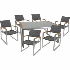 Garden Pleasure 7tlg. Alu Tischgruppe Garten Sitzgruppe Lounge Set Gartenmöbel Sitzgarnitur -Zipper Geschäft 8600296500 31747 prod 003