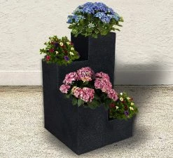 Dynamic24 Blumentreppe Kübel Pflanzkübel Blumenkasten Blumenkübel Blumentopf Beton Optik -Zipper Geschäft 8600296500 33488 prod 004