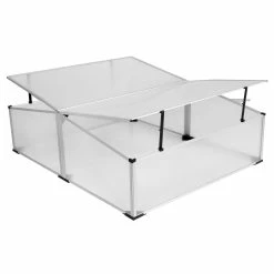 LEX Frühbeet Mit Doppeldach Aluminium-Rahmen PC-Scheiben Ca.120x100x40/30cm