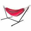 LEX Doppel Hängematte Bunt Rot Gestreift Stahlgestell