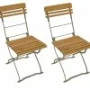 DEGAMO Biergartenstuhl MÜNCHEN, Flachstahl Verzinkt + Robinie, Klappbar, 2 Stück