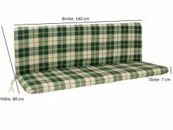 DEGAMO Auflage BOSTON Für Bank 3-sitzer, Grün/beige Kariert -Zipper Geschäft 8600319700 45242345 prod 003