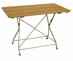 DEGAMO Klapptisch BAD TÖLZ 70x110cm Rechteckig, Flachstahl Verzinkt + Robinie
