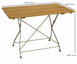 DEGAMO Klapptisch BAD TÖLZ 70x110cm Rechteckig, Flachstahl Verzinkt + Robinie -Zipper Geschäft 8600319700 45242362 prod 003