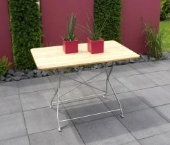 DEGAMO Klapptisch BAD TÖLZ 70x110cm Rechteckig, Flachstahl Verzinkt + Robinie -Zipper Geschäft 8600319700 45242362 prod 004