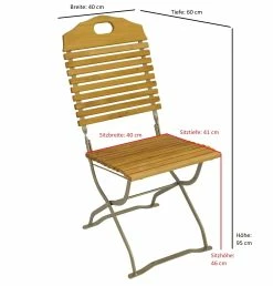DEGAMO Kurgarten - Garnitur BAD TÖLZ 3-teilig (2x Stuhl, 1x Tisch 77cm Rund), Flachstahl Verzinkt + Robinie, Klappbar -Zipper Geschäft 8600319700 45242365 prod 003