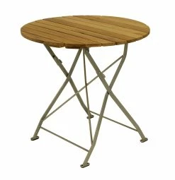 DEGAMO Kurgarten - Garnitur BAD TÖLZ 3-teilig (2x Stuhl, 1x Tisch 77cm Rund), Flachstahl Verzinkt + Robinie, Klappbar -Zipper Geschäft 8600319700 45242365 prod 005