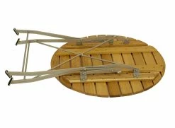 DEGAMO Kurgarten - Garnitur BAD TÖLZ 3-teilig (2x Stuhl, 1x Tisch 77cm Rund), Flachstahl Verzinkt + Robinie, Klappbar -Zipper Geschäft 8600319700 45242365 prod 006