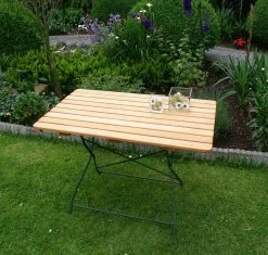 DEGAMO Klapptisch BAD TÖLZ 70x110cm Rechteckig, Flachstahl Grün + Robinie -Zipper Geschäft 8600319700 45242375 prod 004