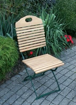 DEGAMO Kurgarten- Stuhl BAD TÖLZ, Flachstahl Grün + Robinie, Klappbar, 2 Stück -Zipper Geschäft 8600319700 45242378 prod 003