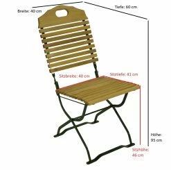 DEGAMO Kurgarten- Stuhl BAD TÖLZ, Flachstahl Grün + Robinie, Klappbar, 2 Stück -Zipper Geschäft 8600319700 45242378 prod 005