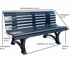 Gartenmoebel-einkauf Bank HELGOLAND 3-sitzer, Kunststoff Blau 9 Gartenmoebel-einkauf Bank HELGOLAND 3-sitzer, Kunststoff Blau -Zipper Geschäft 8600319700 45242427 prod 005