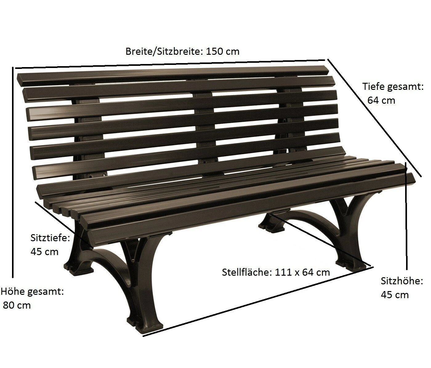 Gartenmoebel-einkauf Bank HELGOLAND 3-sitzer, Kunststoff Braun 5 Gartenmoebel-einkauf Bank HELGOLAND 3-sitzer, Kunststoff Braun – Bild 5
