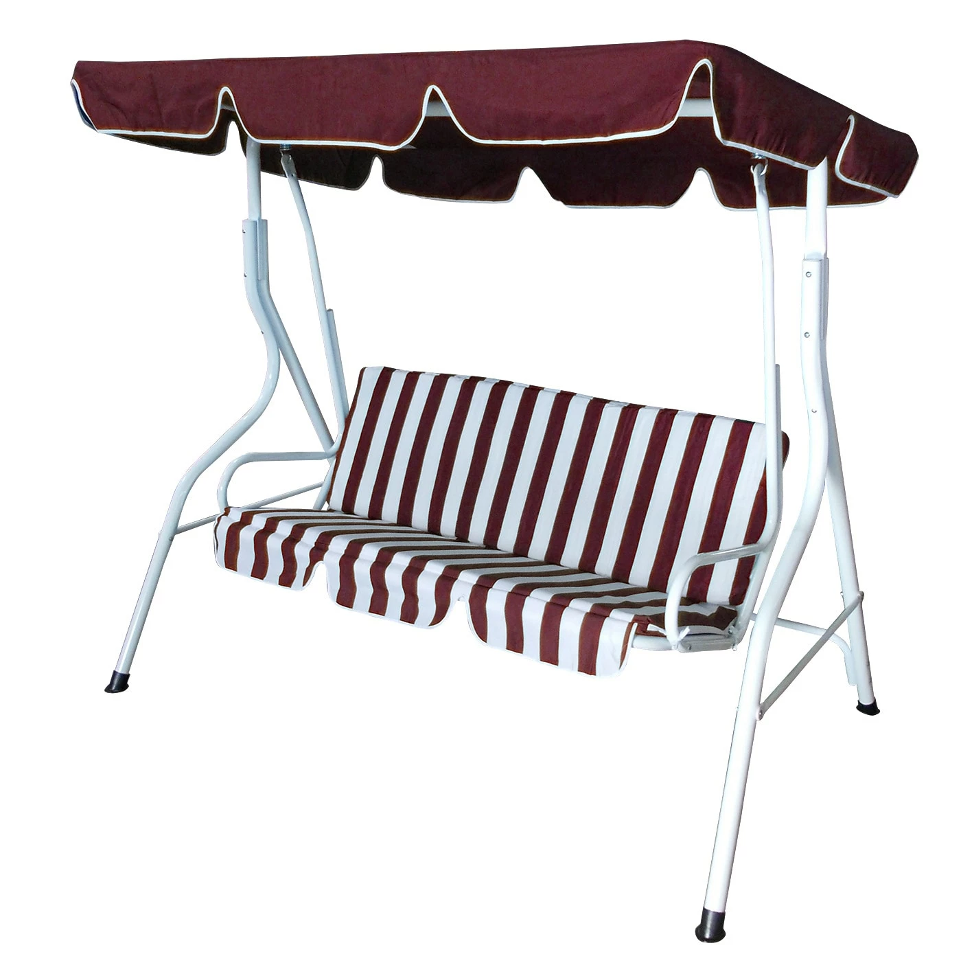 DEGAMO Hollywoodschaukel FLORIDA 3-sitzer, Weiss / Bordeaux 1 DEGAMO Hollywoodschaukel FLORIDA 3-sitzer, Weiss / Bordeaux