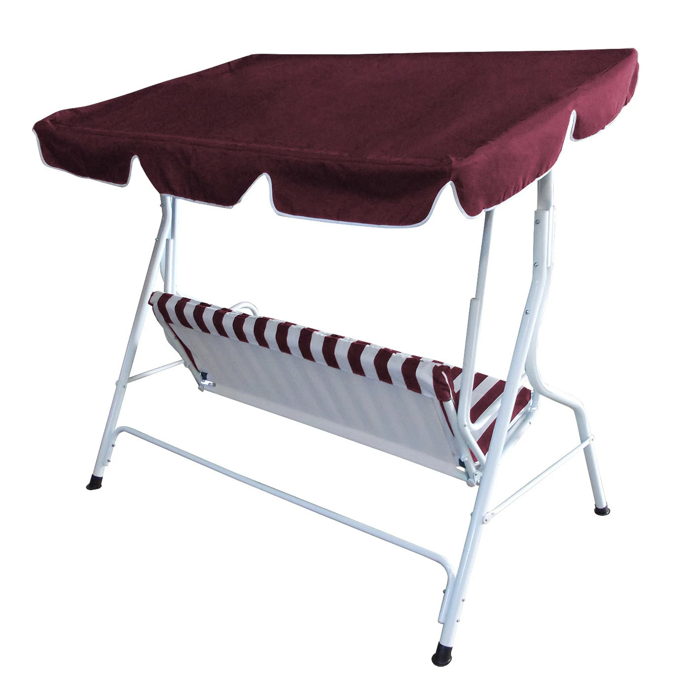 DEGAMO Hollywoodschaukel FLORIDA 3-sitzer, Weiss / Bordeaux 2 DEGAMO Hollywoodschaukel FLORIDA 3-sitzer, Weiss / Bordeaux – Bild 2