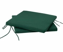 DEGAMO Sitzkissen Dunkelgrün Für Gartenstuhl, 41x40cm, 2 Stück