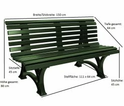 Gartenmoebel-einkauf Bank HELGOLAND 3-sitzer, Kunststoff Grün 9 Gartenmoebel-einkauf Bank HELGOLAND 3-sitzer, Kunststoff Grün -Zipper Geschäft 8600319700 45242956 prod 005