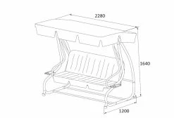 DEGAMO Hollywoodschaukel MIAMI 4-sitzer, Grau / Creme, Mit Liegefunktion 9 DEGAMO Hollywoodschaukel MIAMI 4-sitzer, Grau / Creme, Mit Liegefunktion -Zipper Geschäft 8600319700 45417763 prod 005
