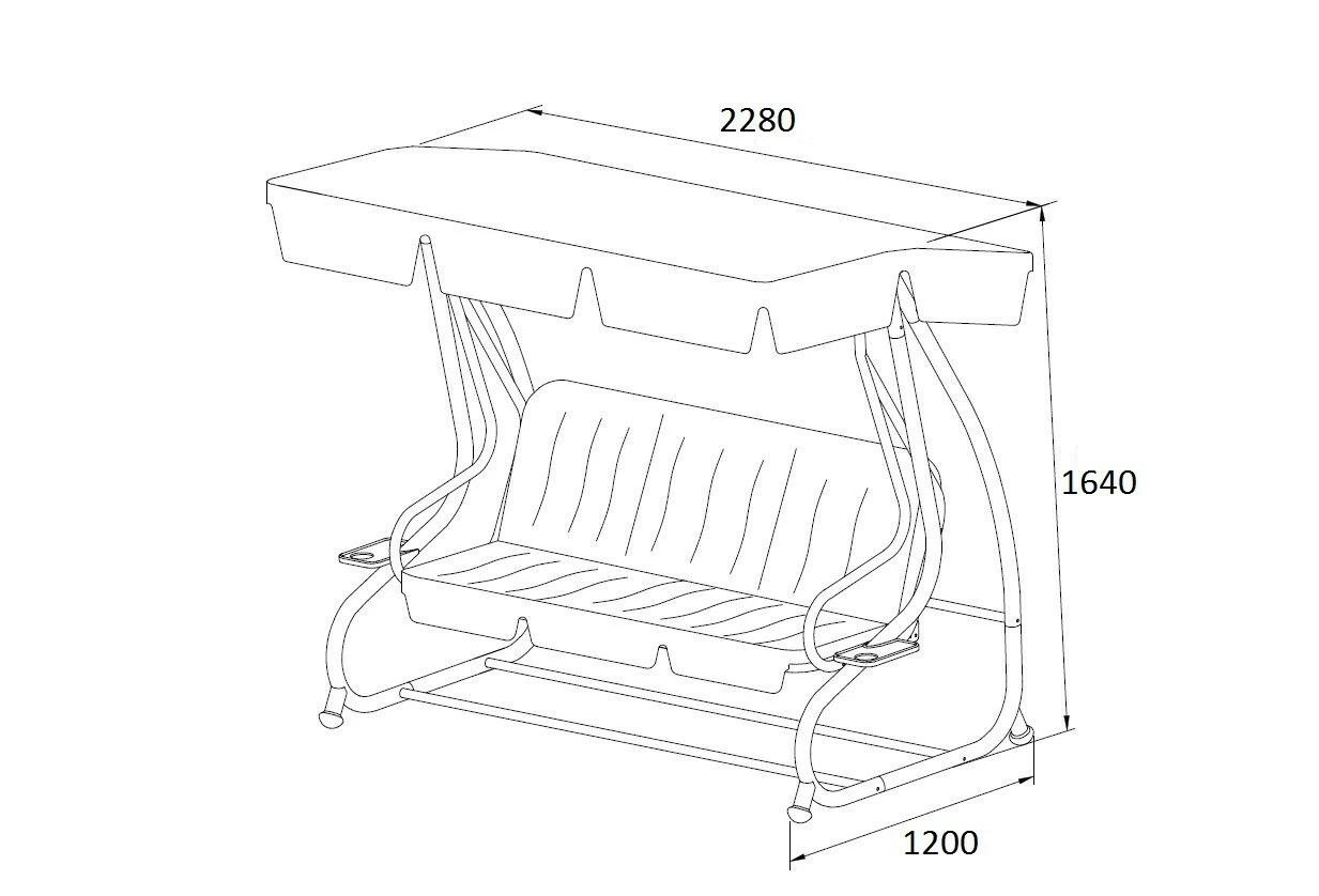 DEGAMO Hollywoodschaukel MIAMI 4-sitzer, Grau / Creme, Mit Liegefunktion 5 DEGAMO Hollywoodschaukel MIAMI 4-sitzer, Grau / Creme, Mit Liegefunktion – Bild 5