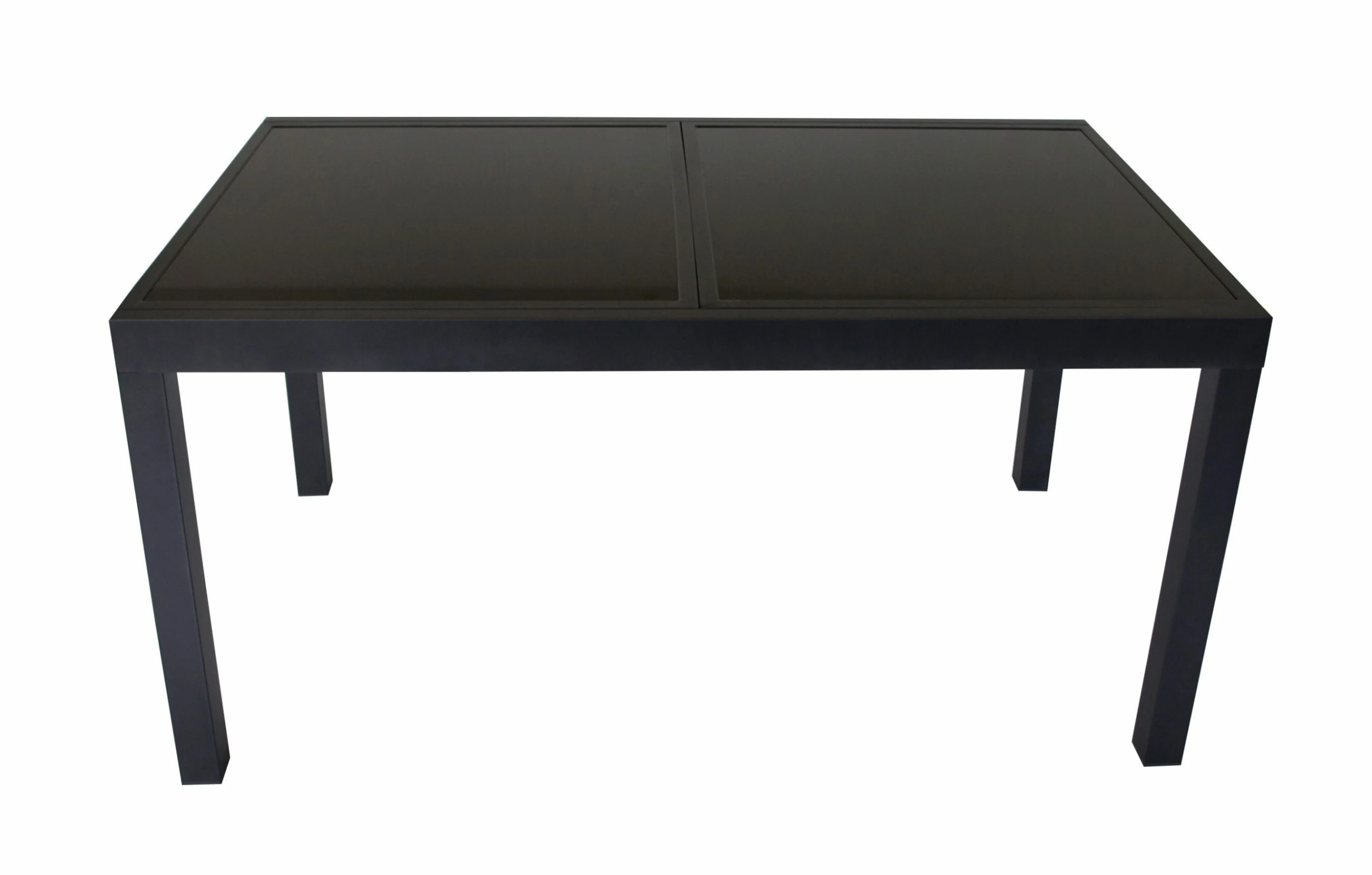 DEGAMO Ausziehtisch TORINO 150/210x90cm, Aluminium + Glas Schwarz 2 DEGAMO Ausziehtisch TORINO 150/210x90cm, Aluminium + Glas Schwarz – Bild 2