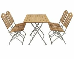DEGAMO Kurgarten - Garnitur BAD TÖLZ 5-teilig (4x Stuhl, 1x Tisch 70x110cm), Flachstahl Verzinkt + Robinie, Klappbar -Zipper Geschäft 8600319700 46509929 prod 005