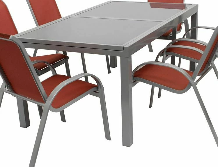 DEGAMO Ausziehtisch PISA 180/240x100cm, Aluminium + Glas 3 DEGAMO Ausziehtisch PISA 180/240x100cm, Aluminium + Glas – Bild 3