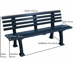Gartenmoebel-einkauf Bank SYLT 3-sitzer, Kunststoff Blau 7 Gartenmoebel-einkauf Bank SYLT 3-sitzer, Kunststoff Blau -Zipper Geschäft 8600319700 47763381 prod 004