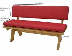 DEGAMO Auflagenset TACOMA Für Bank 3-sitzer, Rot - Unifarben, 2-teilig -Zipper Geschäft 8600319700 50112830 prod 004