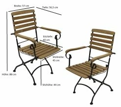 DEGAMO Klappsessel JAKARTA, Flachstahl Schwarz + Teakholz, 2 Stück 7 DEGAMO Klappsessel JAKARTA, Flachstahl Schwarz + Teakholz, 2 Stück -Zipper Geschäft 8600319700 51348434 prod 004