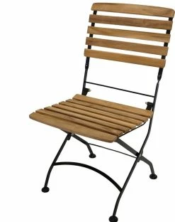 DEGAMO Klappstuhl JAKARTA, Flachstahl Schwarz + Teakholz, 2 Stück -Zipper Geschäft 8600319700 51348541 prod 003