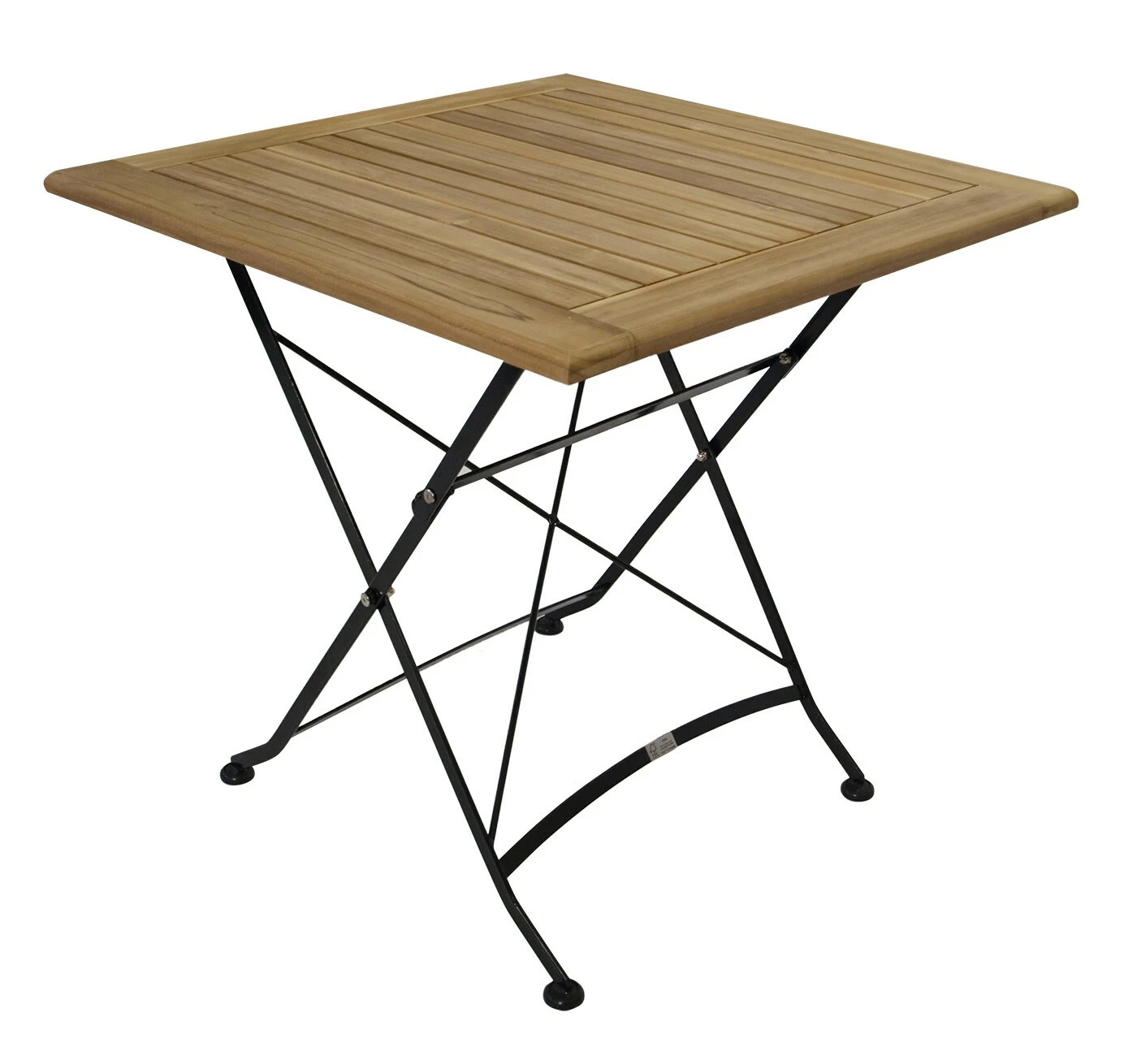 DEGAMO Klappgarnitur JAKARTA 3-teilig, Flachstahl Schwarz + Teak 5 DEGAMO Klappgarnitur JAKARTA 3-teilig, Flachstahl Schwarz + Teak – Bild 5