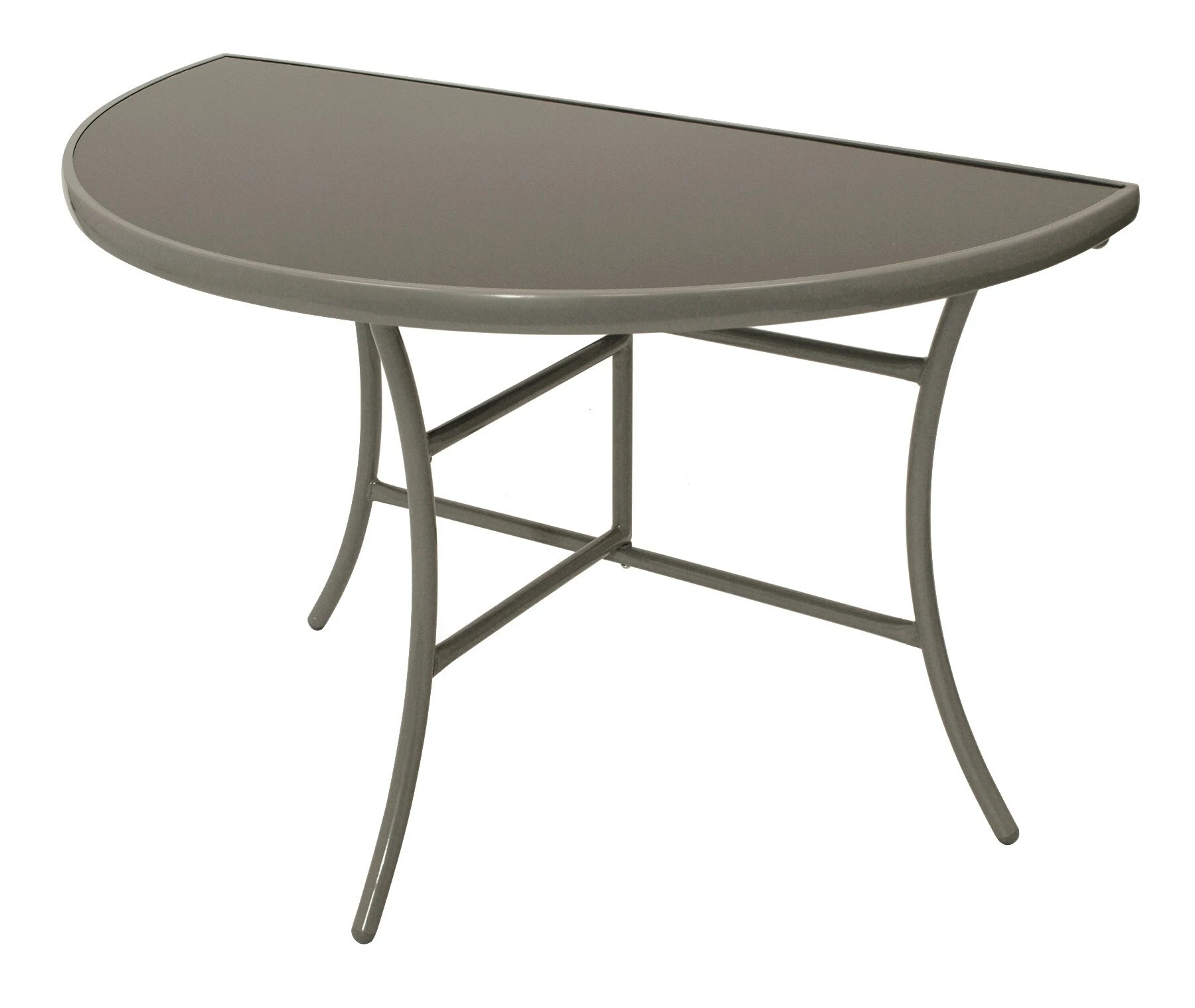 DEGAMO Wandtisch Palermo Halbrund, Metall + Glas Schwarz 1 DEGAMO Wandtisch Palermo Halbrund, Metall + Glas Schwarz